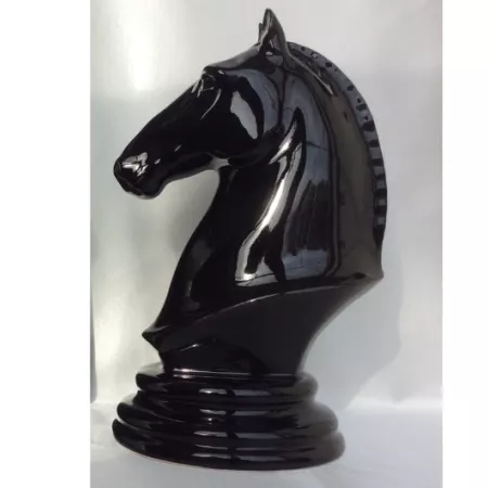 Kůň - keramická soška koně, černá, výška 29cm